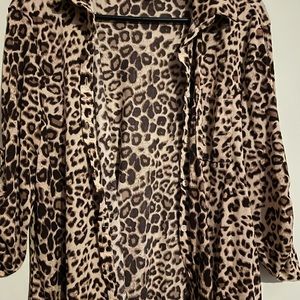 Cheetah print button up shirt